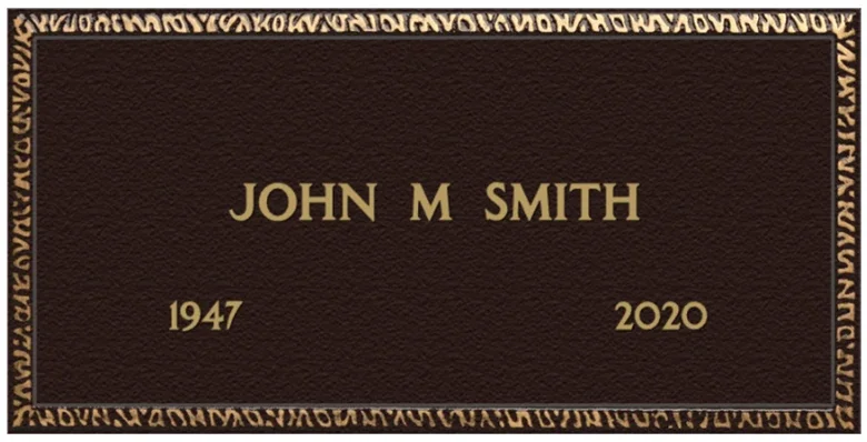 bronze plaque font showing a veteran style match