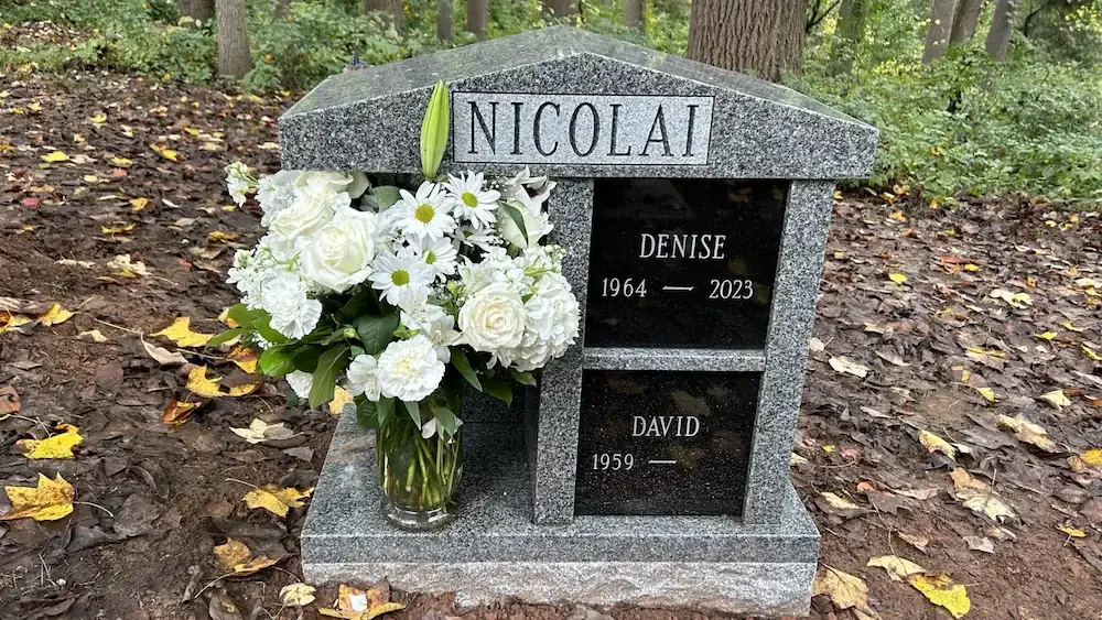 Columbarium with a flower vase