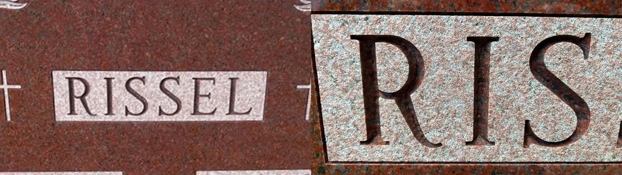 two pictures showing the detail of lettering styles
