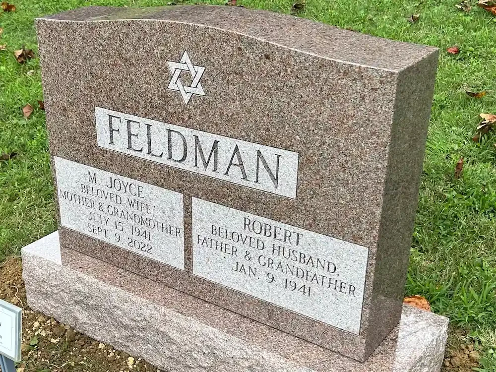 headstone with a polished top and sides