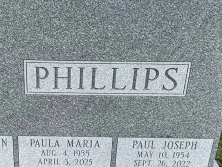 headstone with a panel that has two lines around