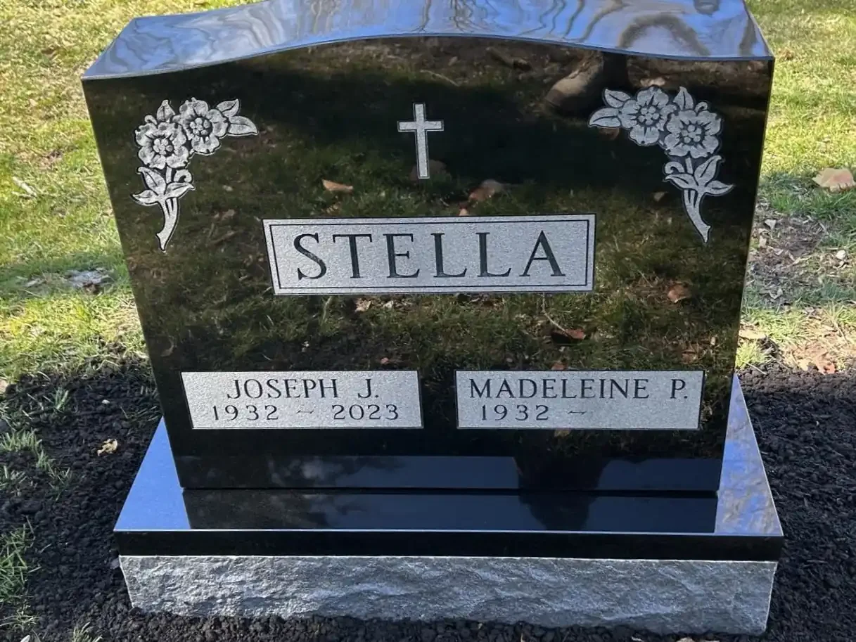 headstone with polished portion of base