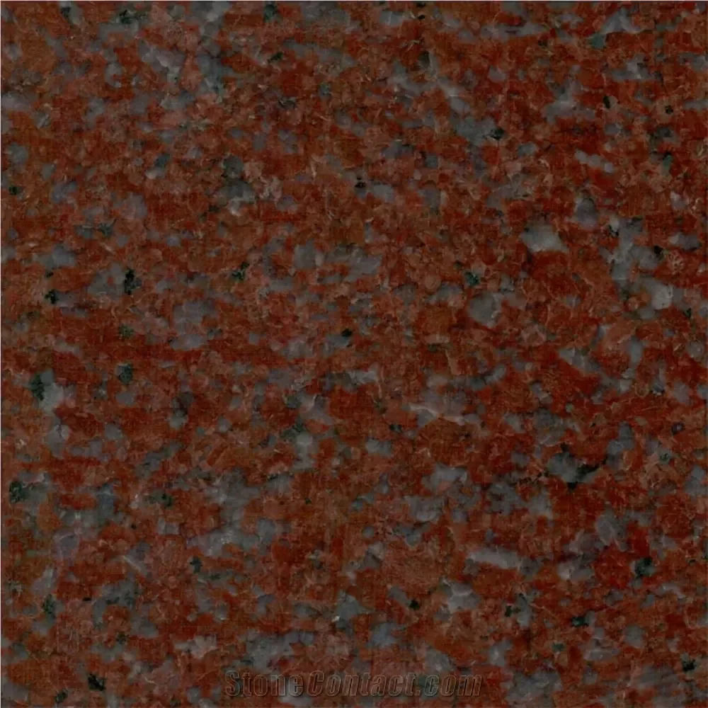 red with white undertone granite sample