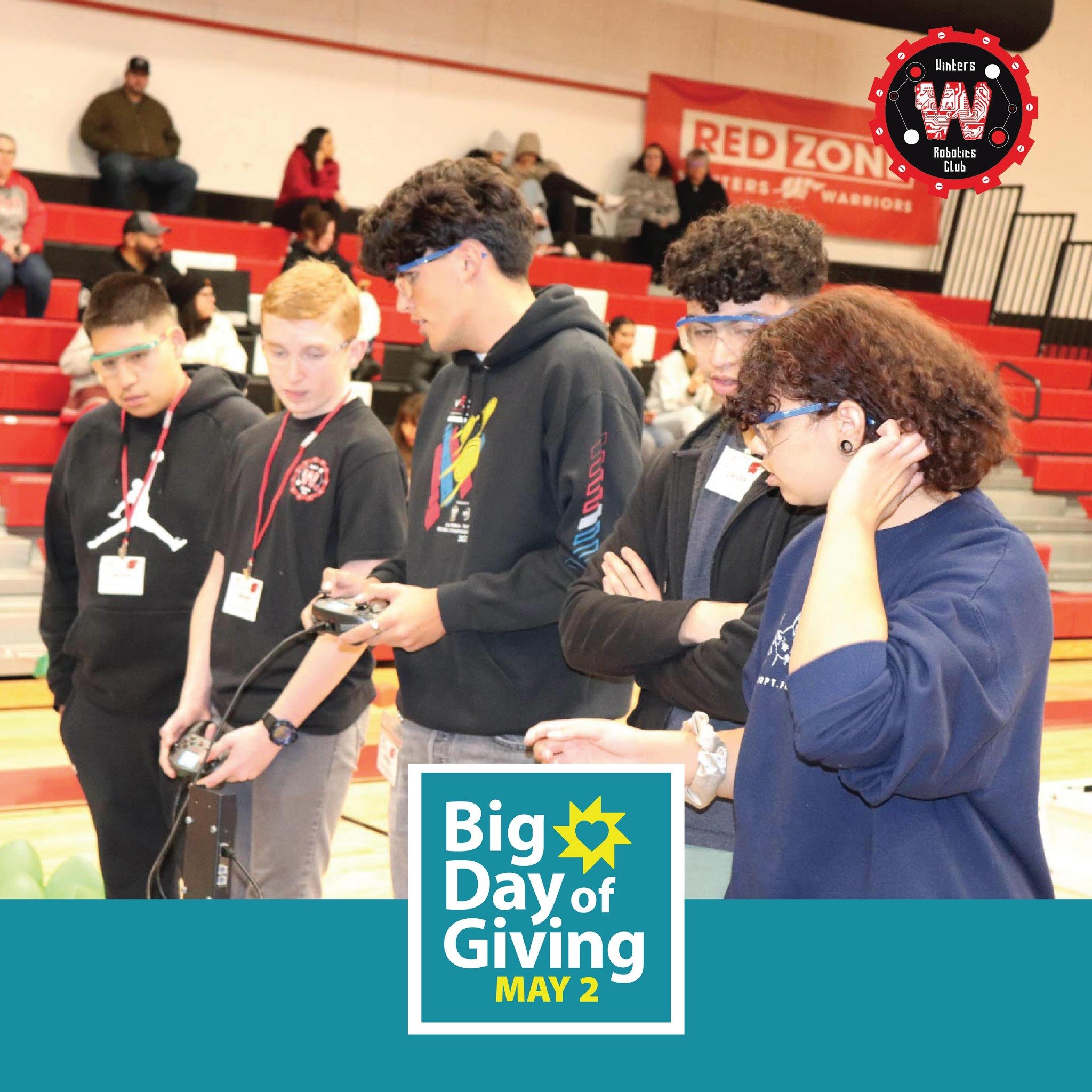 Your generous support helps the Winters Robotics Club purchase items like fields and game elements, which they use both to practice and to compete when they host local tournaments attended by teams from around the region. This pic is from one of our 