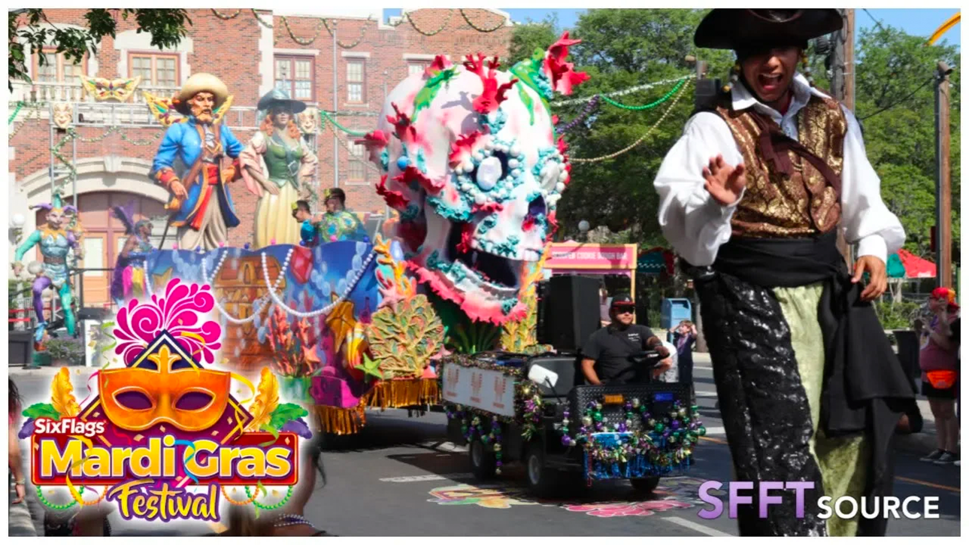 Fiesta Texas | Mardi Gras Festival 2018 (Parade, Food Reviews & Wonder Woman Golden Lasso Coaster)