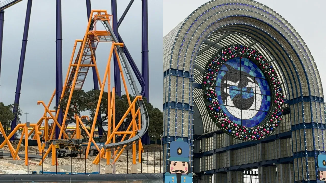 SeaWorld's Christmas Celebration 2025, New Barracuda Strike Coaster Construction Moving Fast