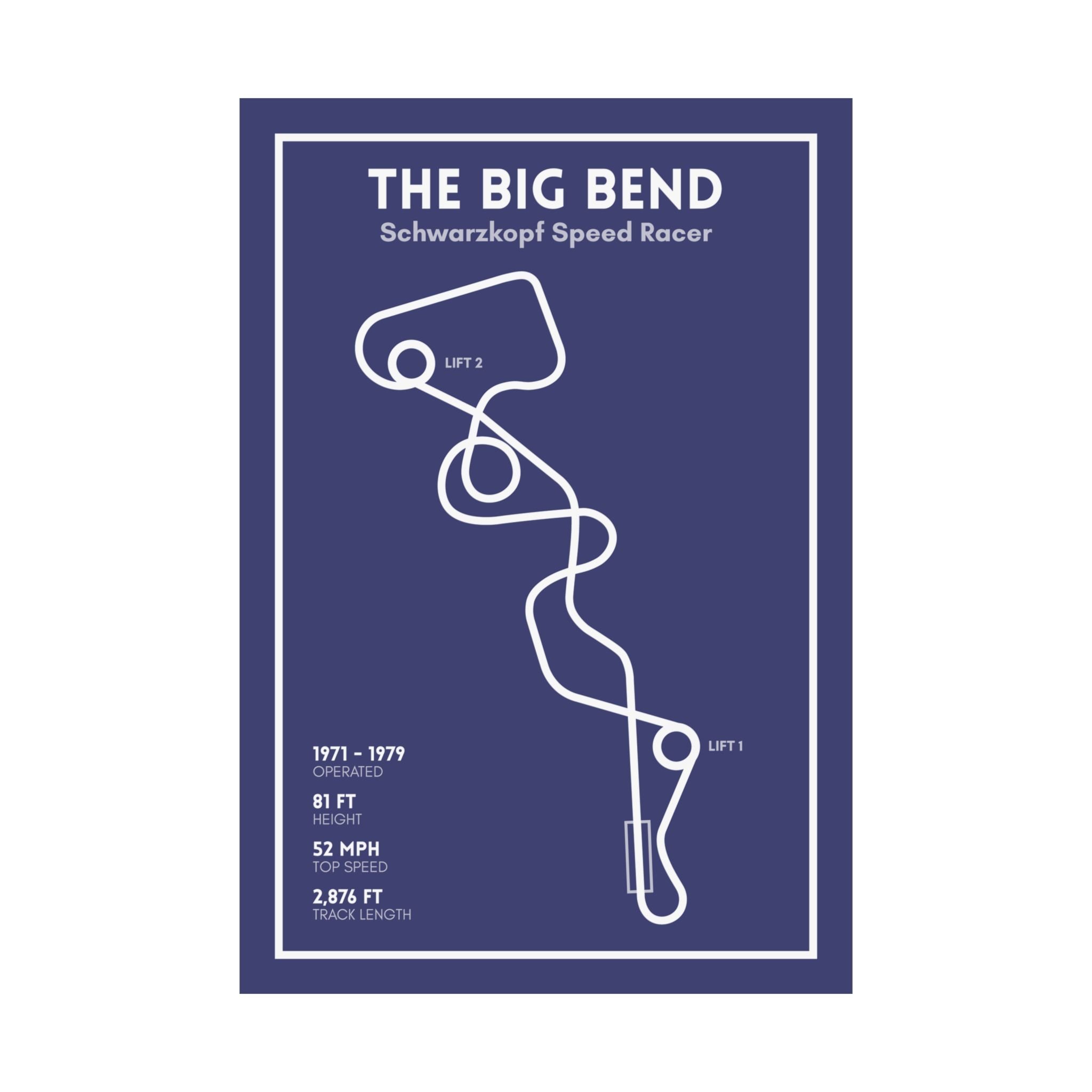 The Big Bend - Six Flags Over Texas Coaster Poster