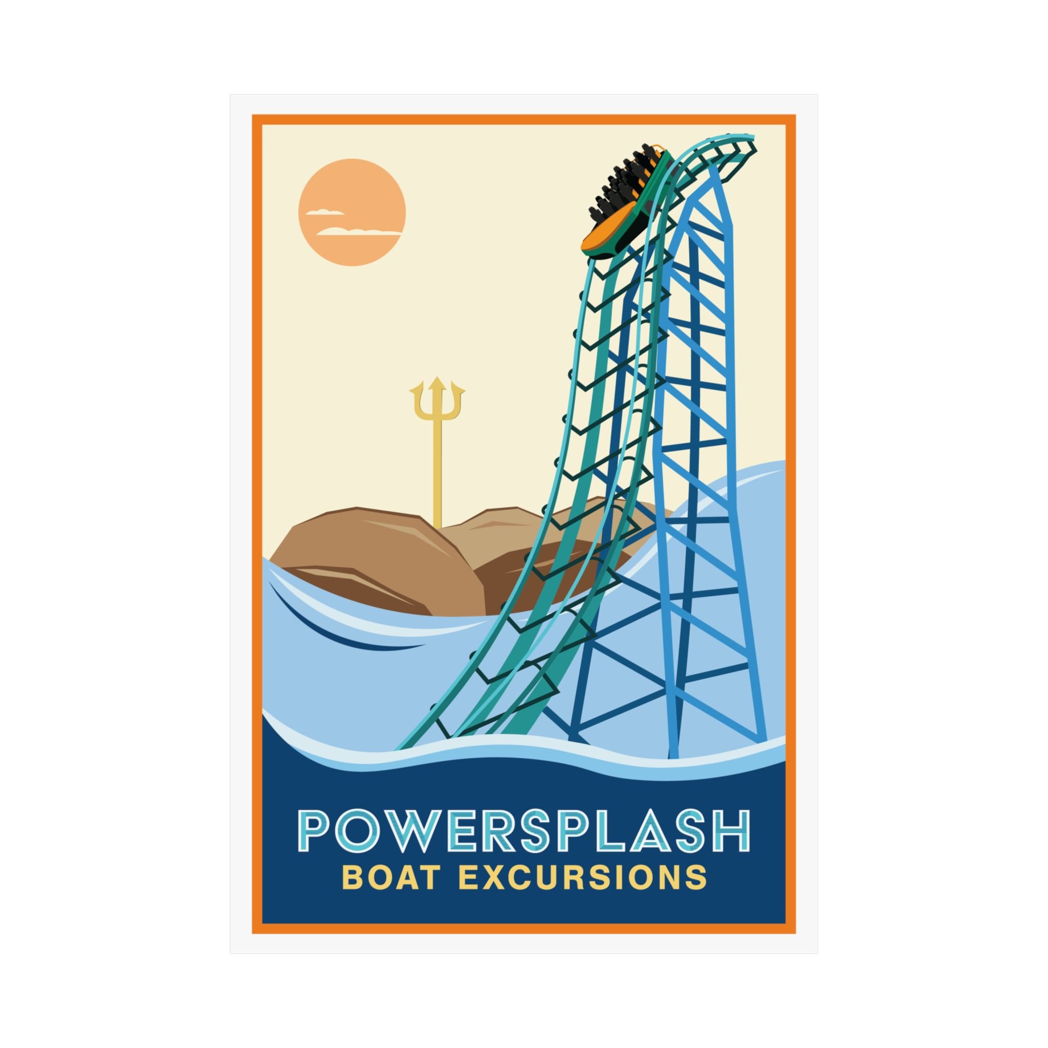 PowerSplash Boat Excursions - Six Flags Over Texas Coaster Poster