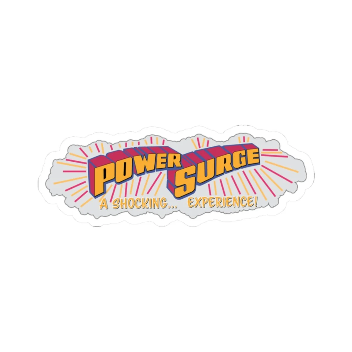 Power Surge Water Ride Retro Sticker