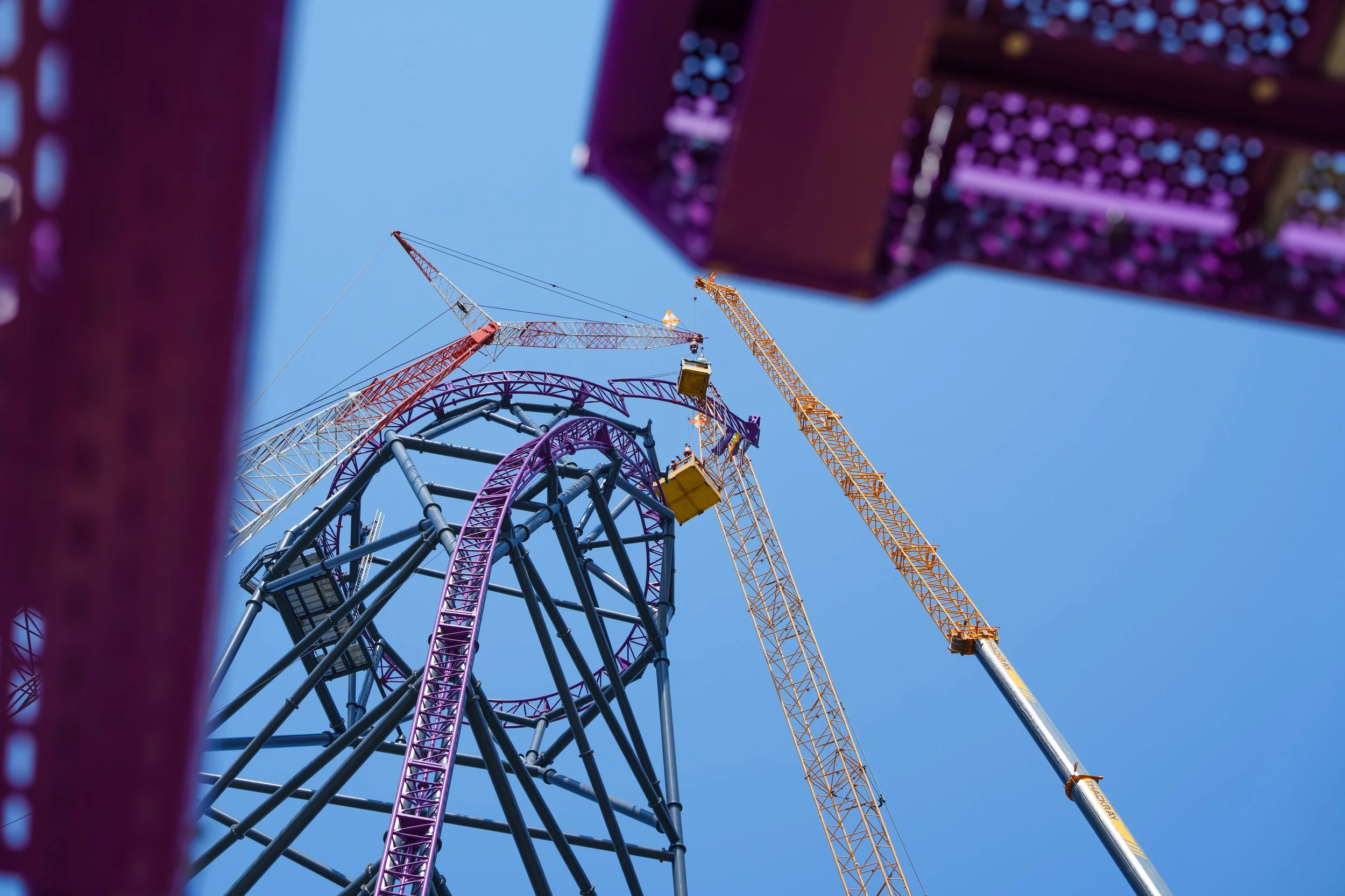 Six Flags Great Adventure’s Project Purple Reaches Major Milestone; Final Track Section Installed