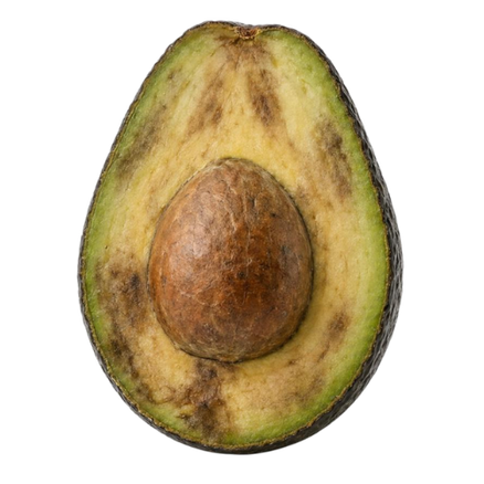 Halbierte Avocado, im Inneren mit Kern