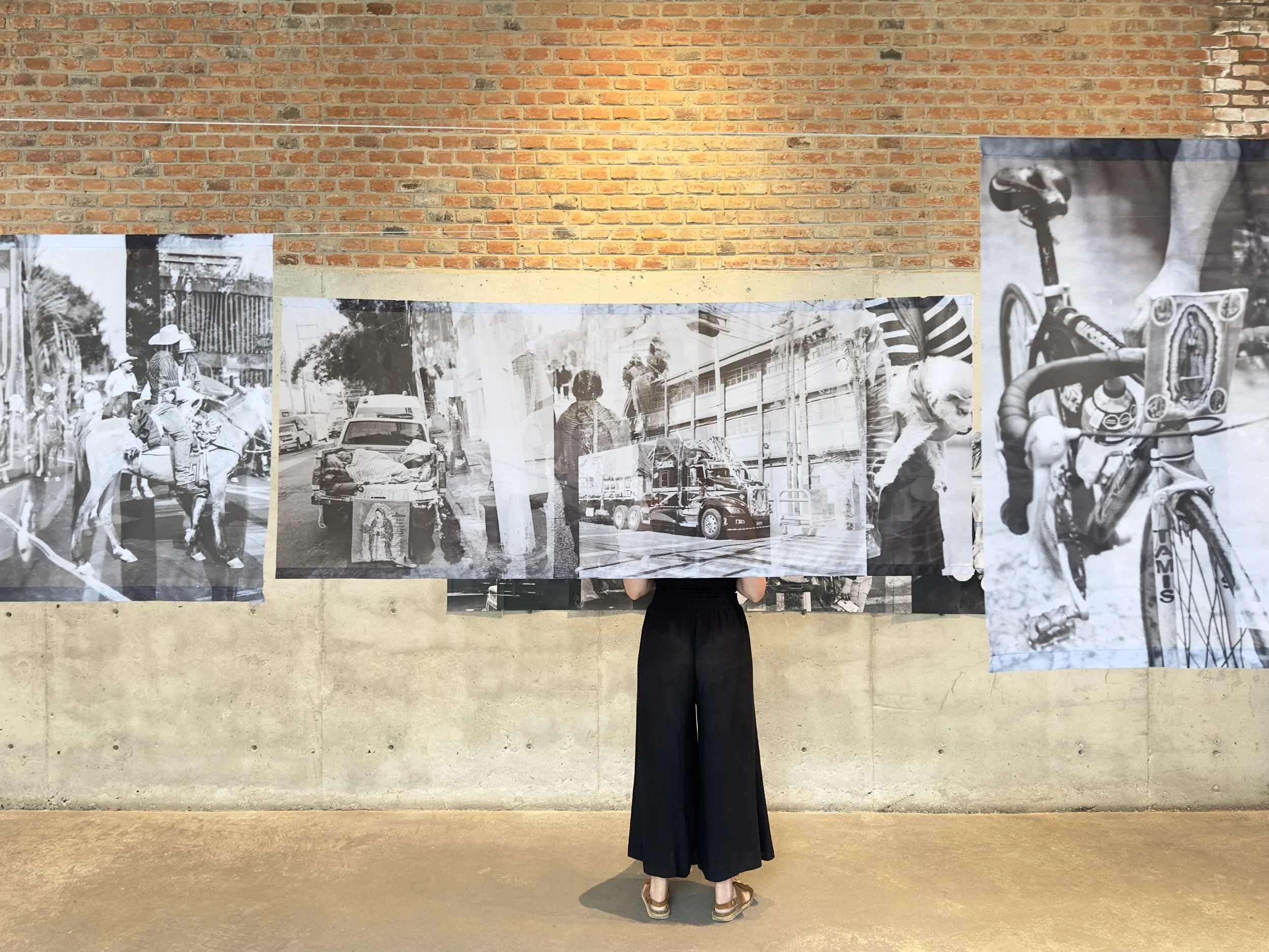 Installation view of Irving Villegas’ Lo que nos imagina exhibition, exploring pilgrimage and the Virgin Mary in Mexico, at Fundación Casa Wabi in Mexico City. Curated by Andrea Bustillos Duhart.