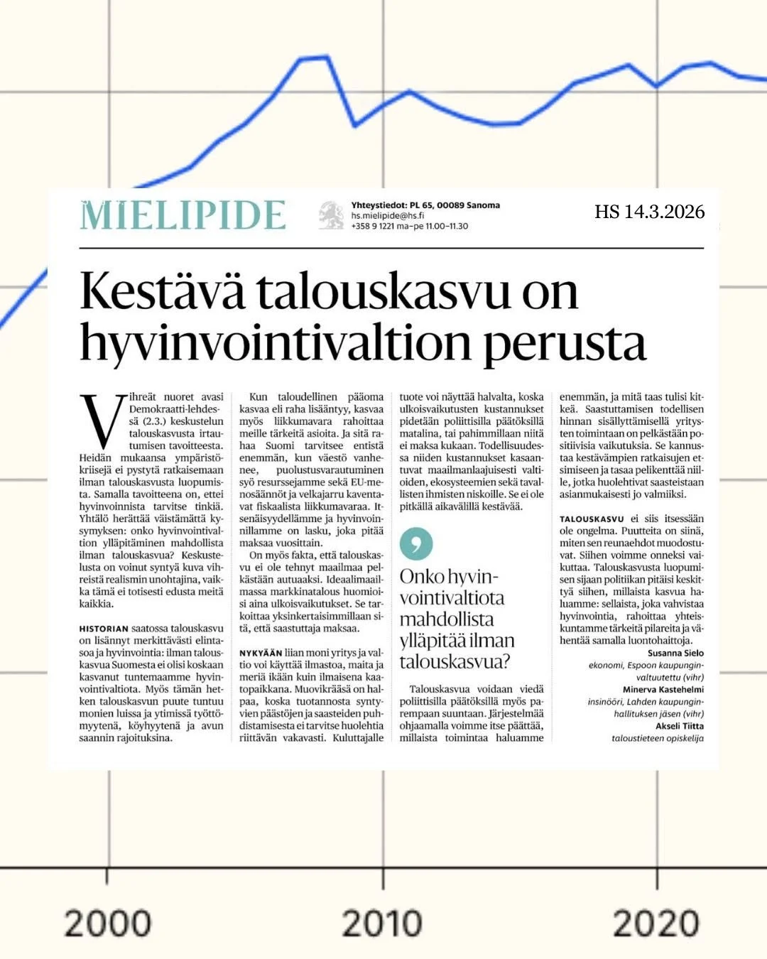Kestävä talouskasvu on hyvinvointivaltion perusta
