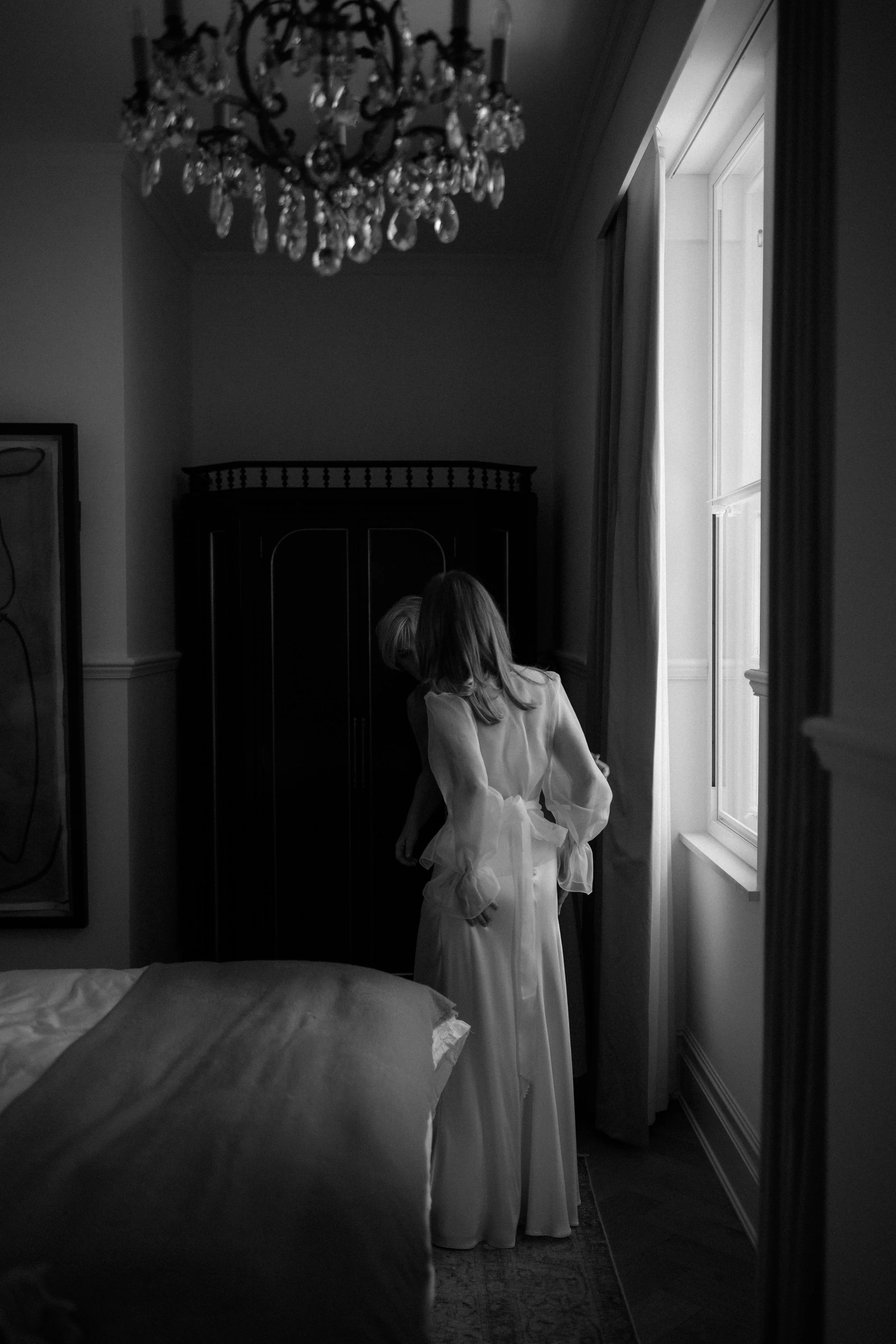 bride getting ready at Nomad Hotel