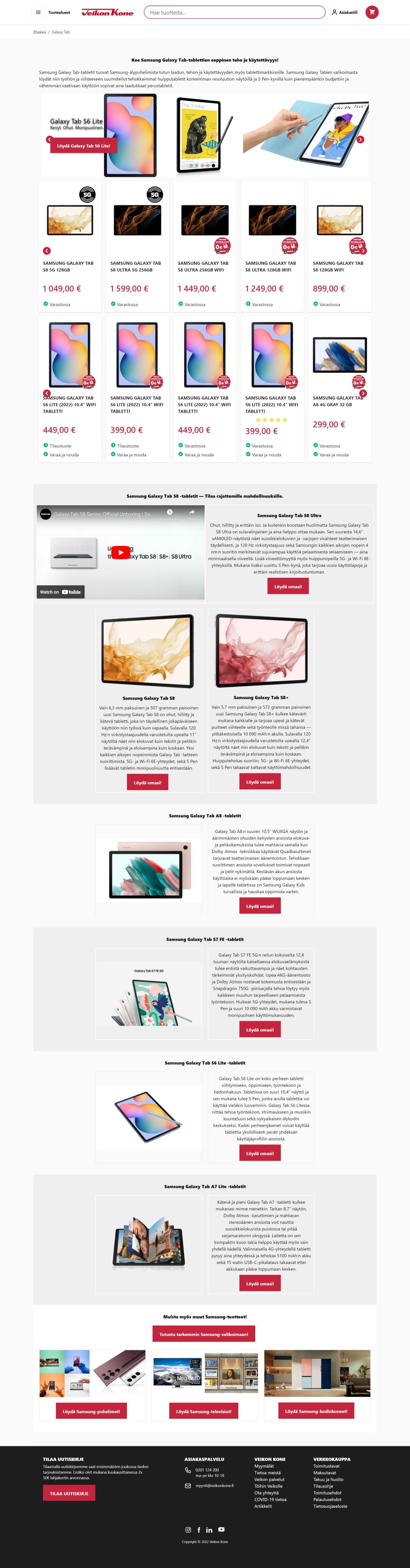 Samsung Galaxy Tab brand page