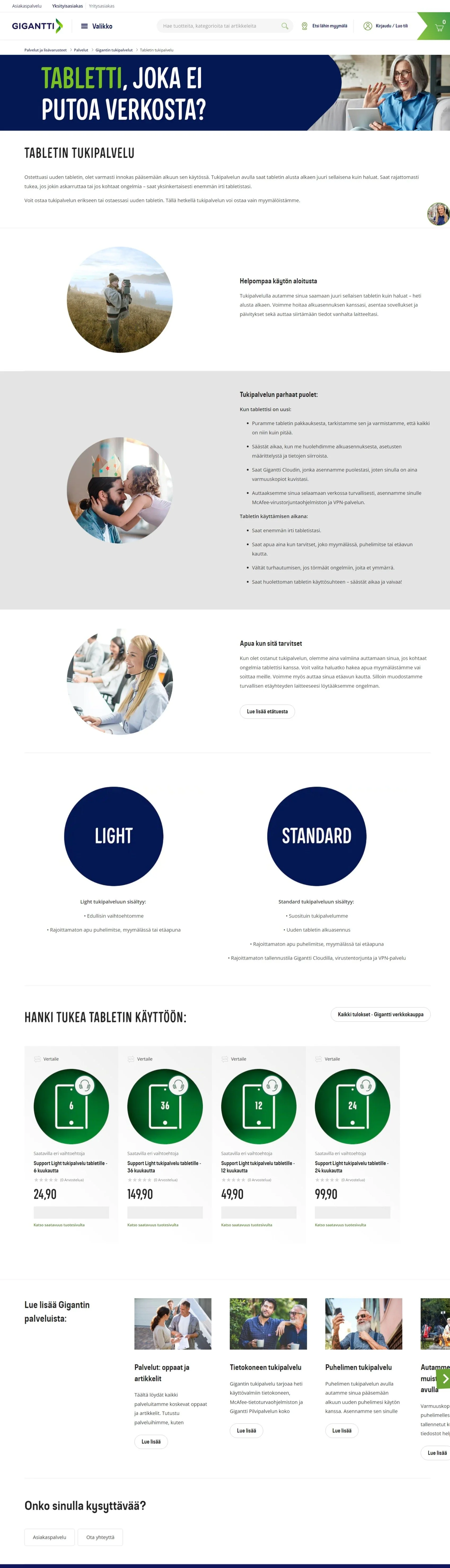 Gigantti Support Service Tablet