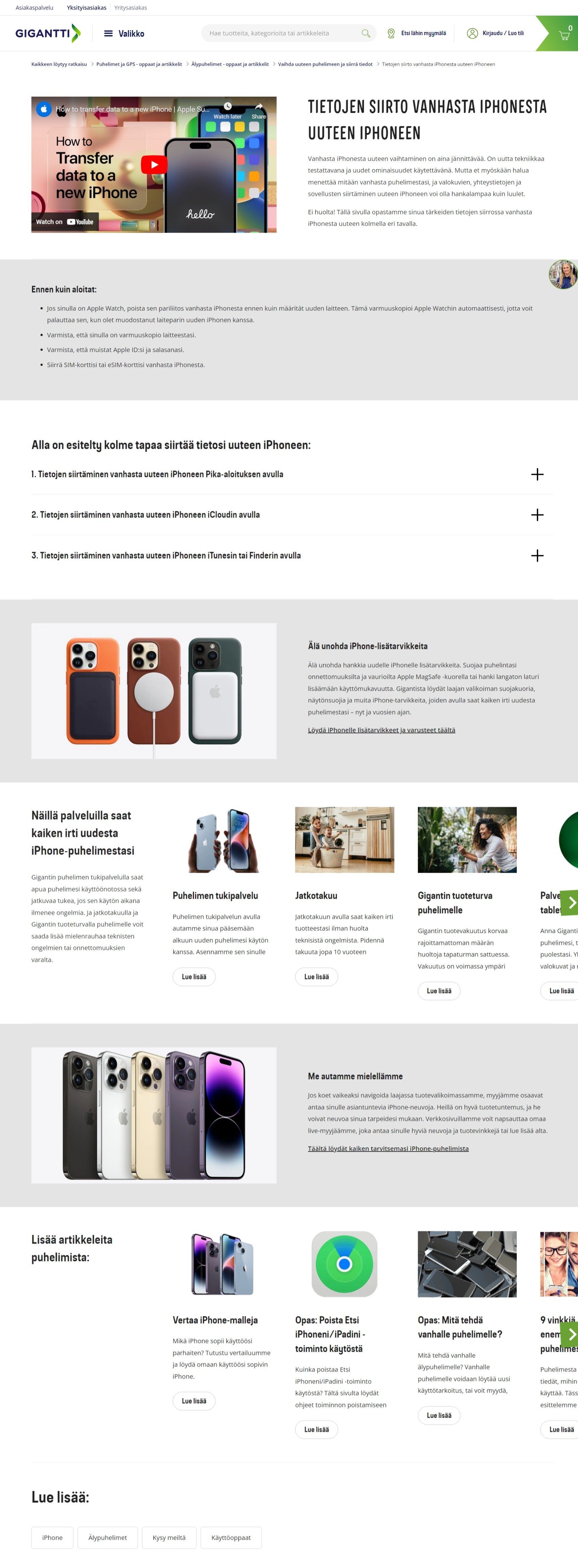 Changing from old iPhone to new one