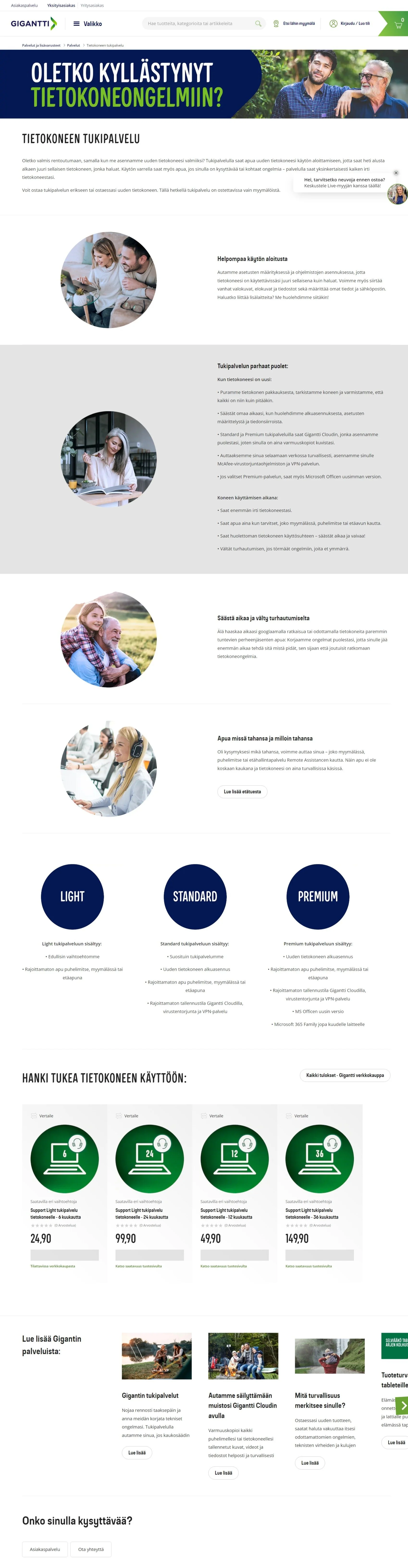 Gigantti Support Service for Computers