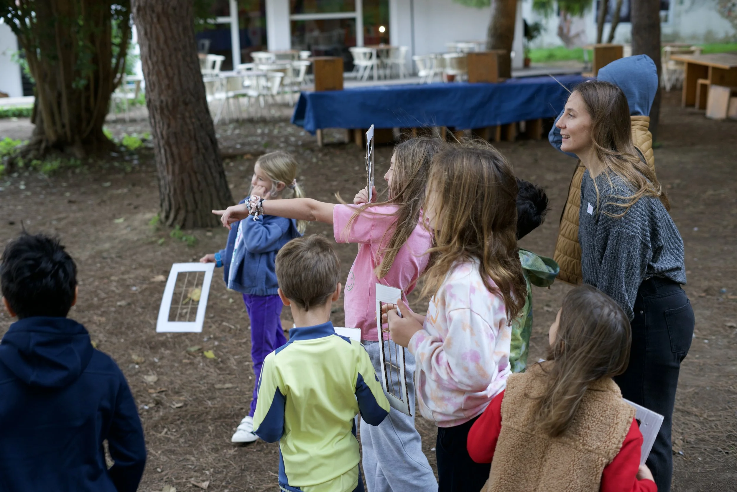  showing each other images they found through their frames 