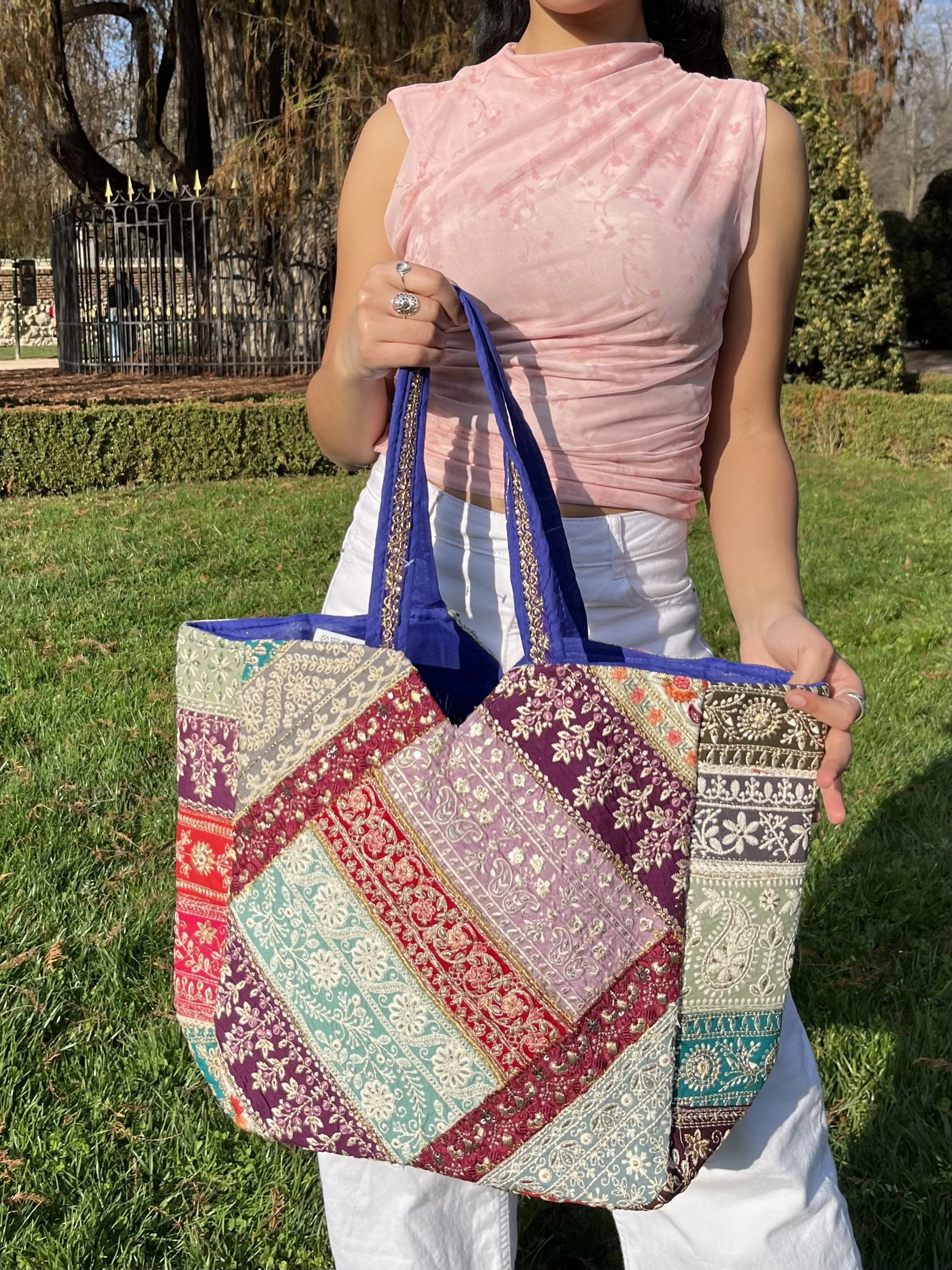 bolso maxi vintage patchwork