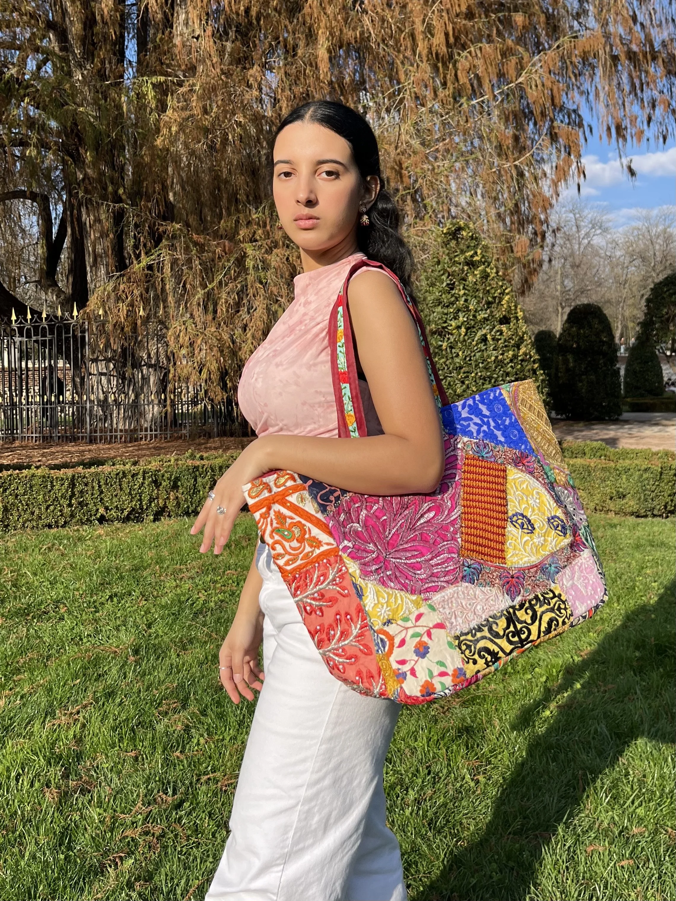 bolso maxi vintage patchwork