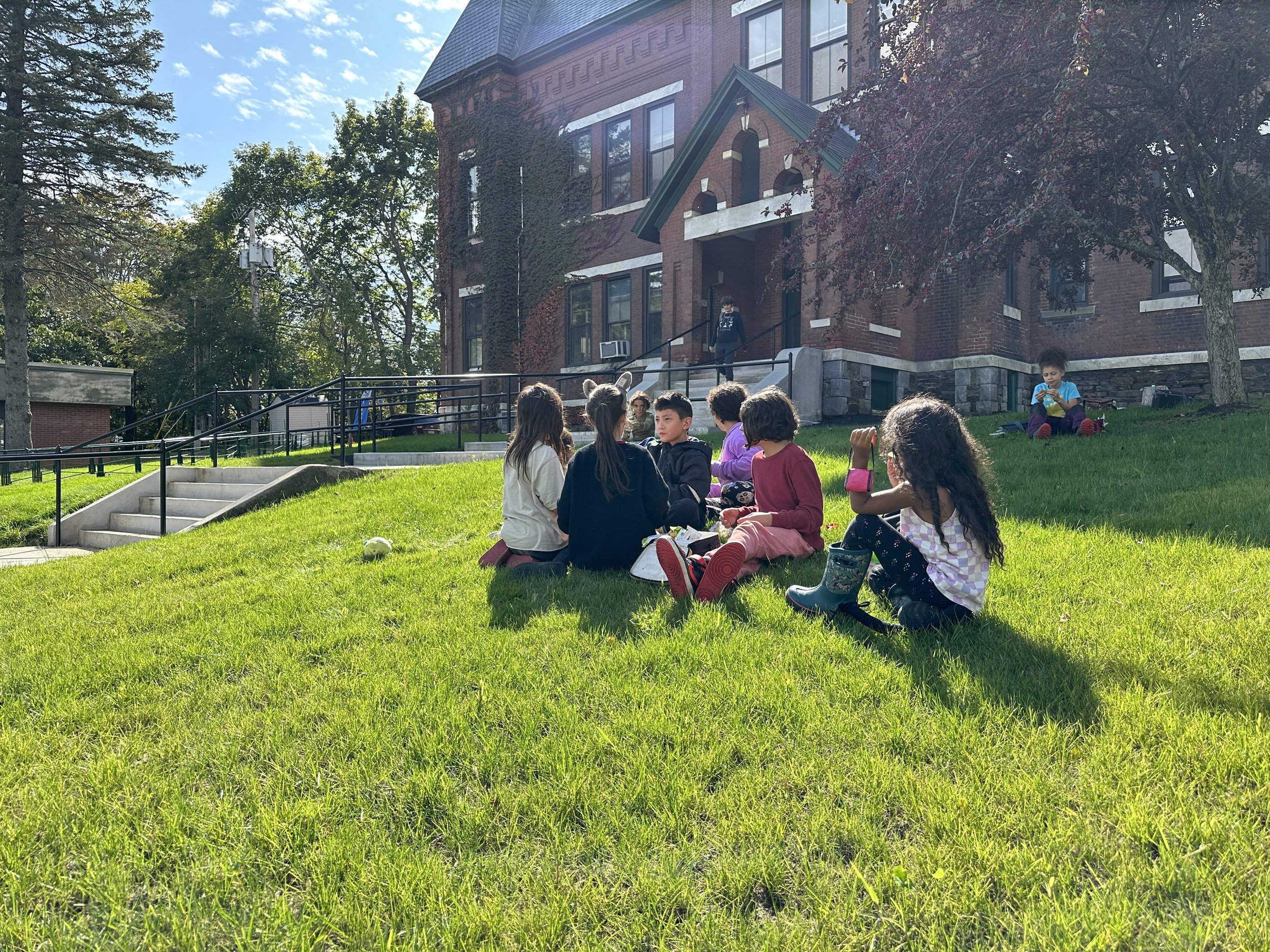 Reading groups and lunch outside the library