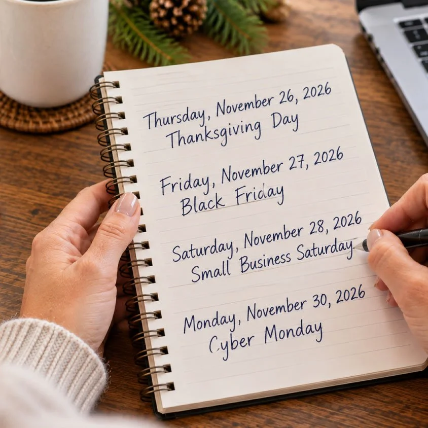 woman writing holiday list