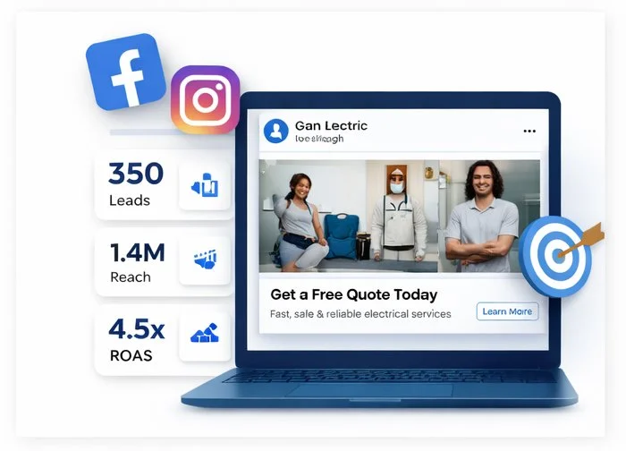 meta ad examples with social media icons