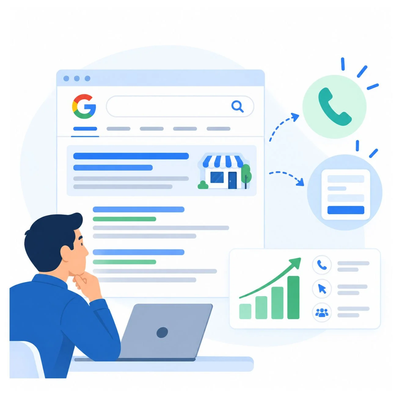 SEO generating clicks and calls