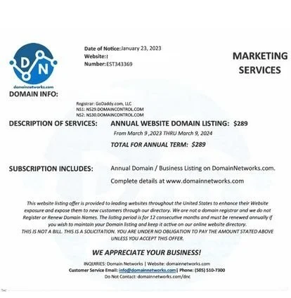 Sample invoice marketing letter