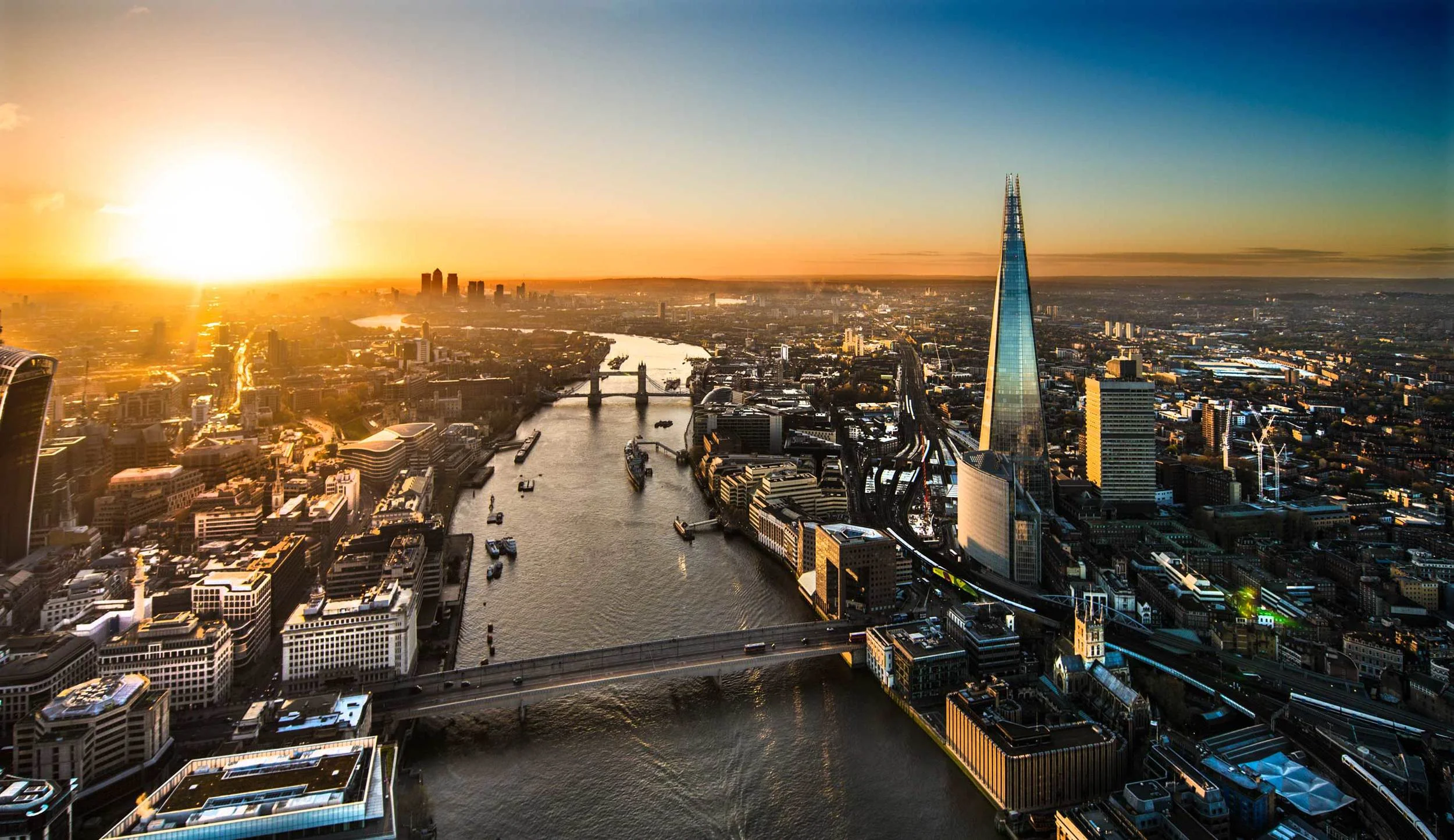 sunrise over the river Thames