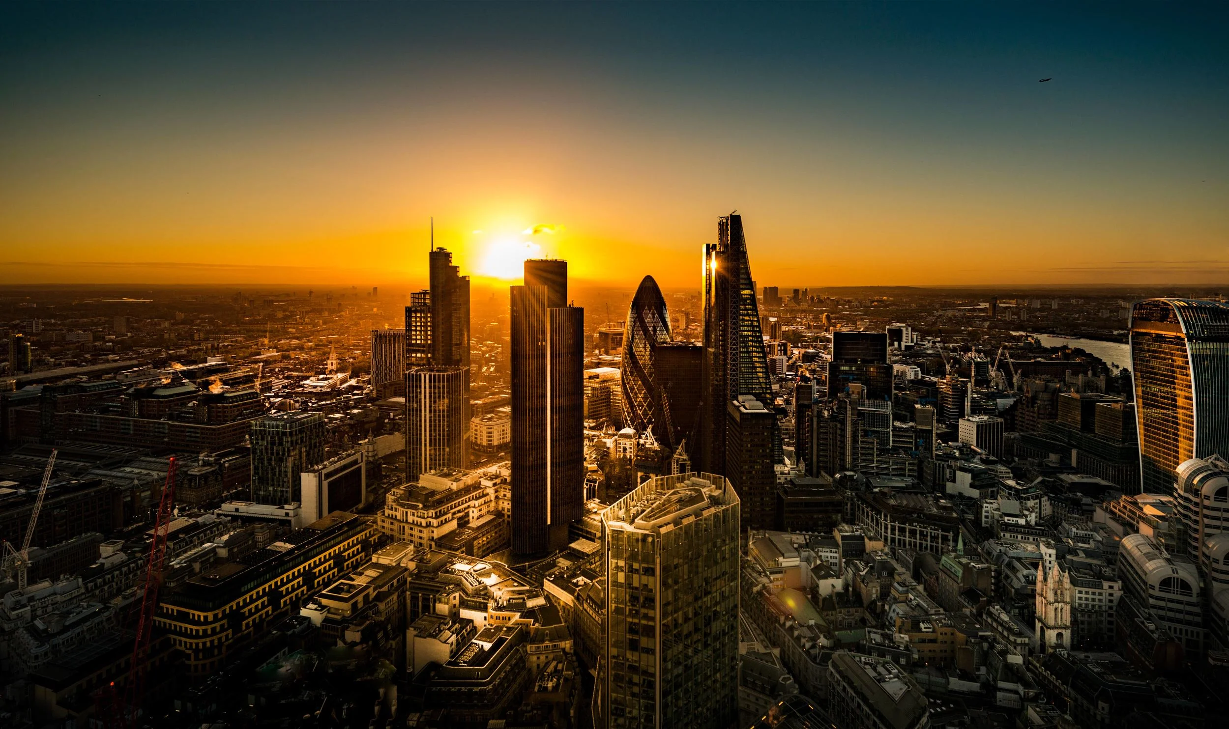 Spring sunrise over the City of London