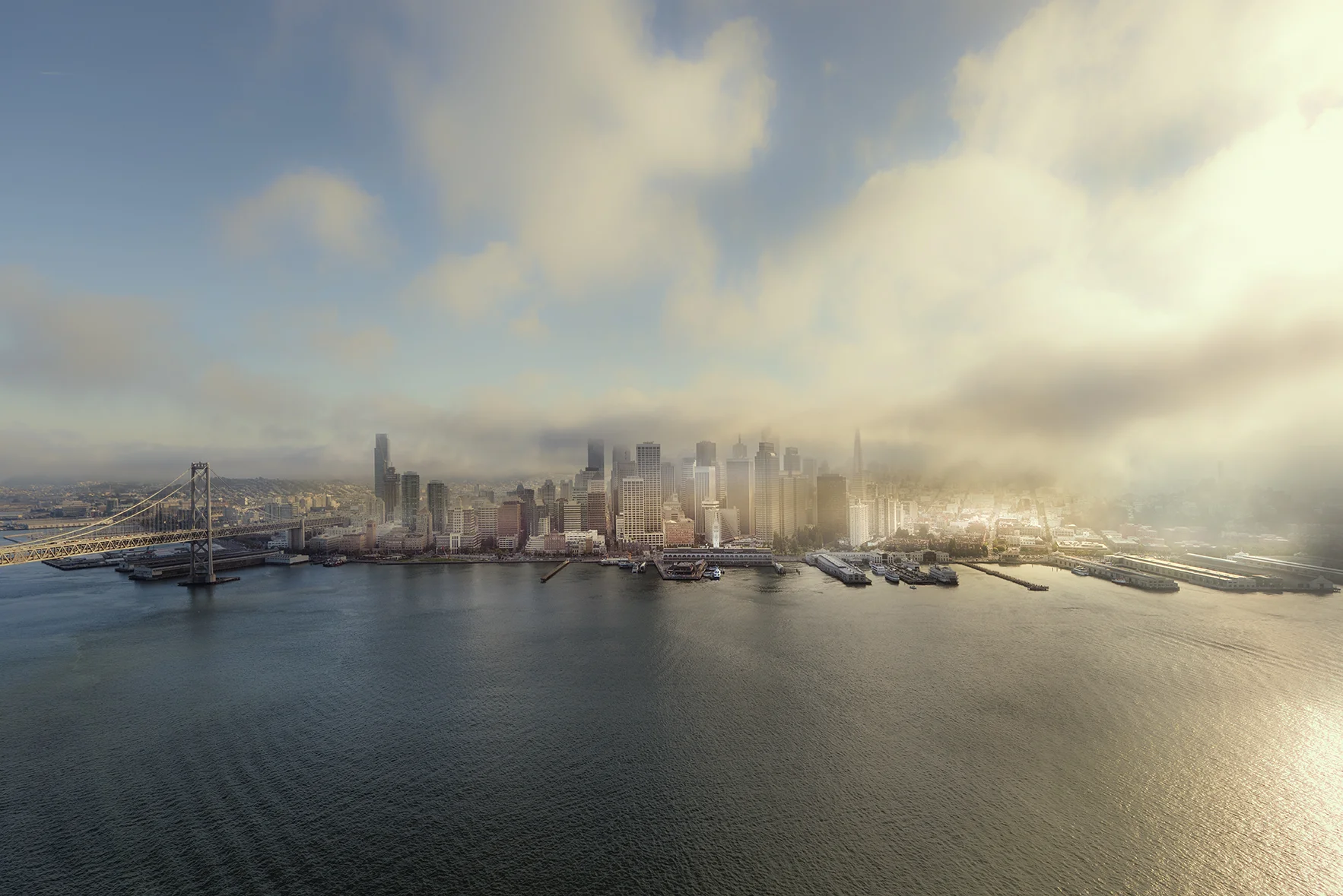 San Francisco bay with the fog rolling in