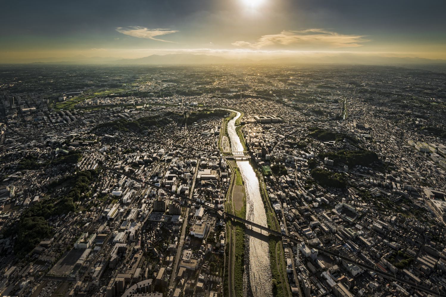 Tokyo suburbs from the air