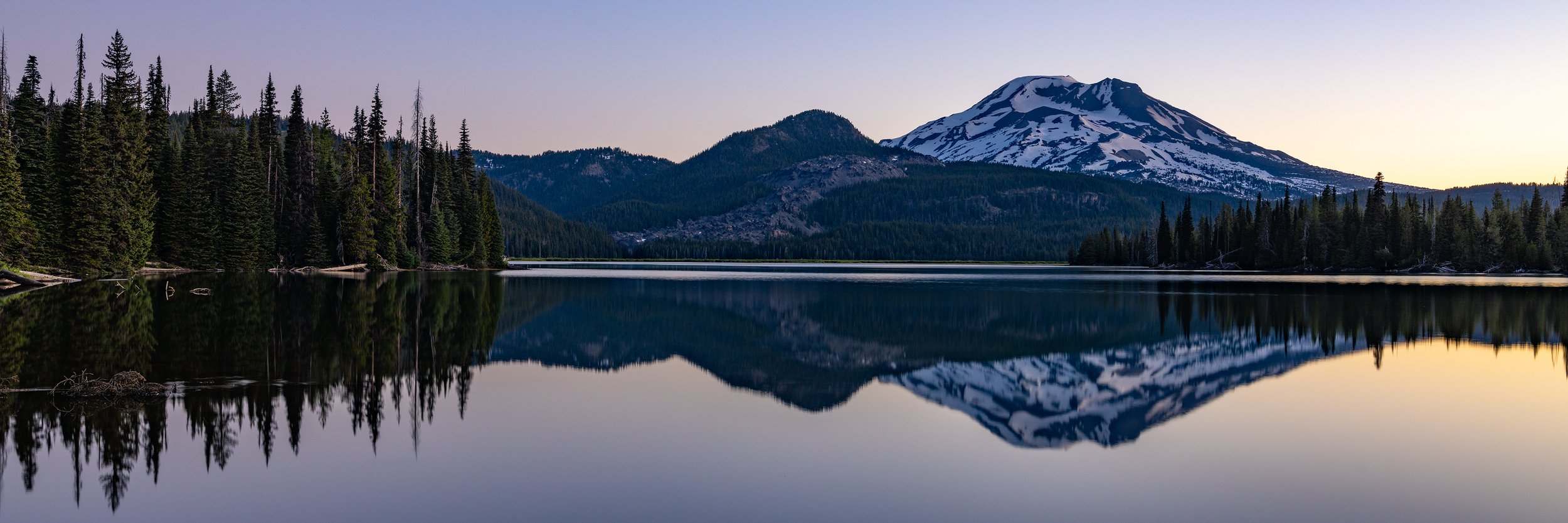Fine art landscape and nature photography print of South Sister reflecting in Sparks Lake near Bend, Oregon