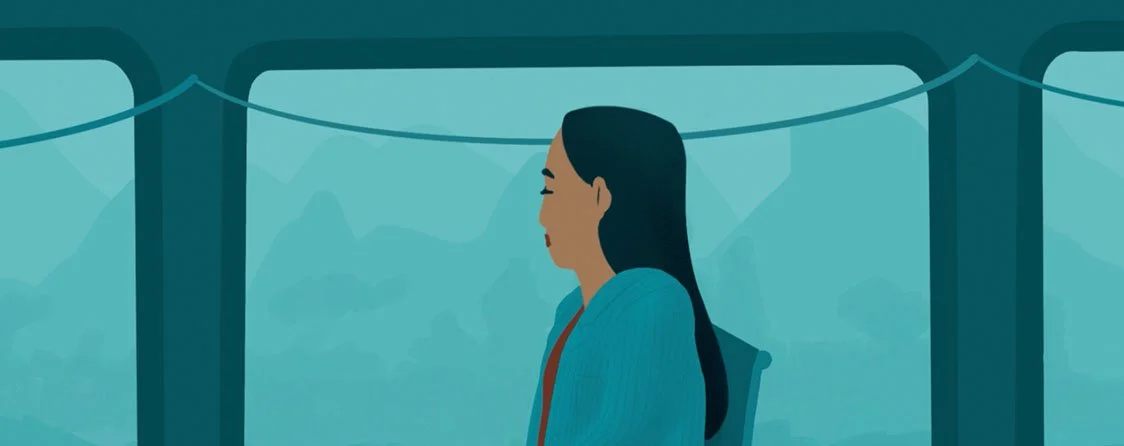 A still from the illustrated educational video for training healthcare workers how to best navigate treating sexual assault victims.