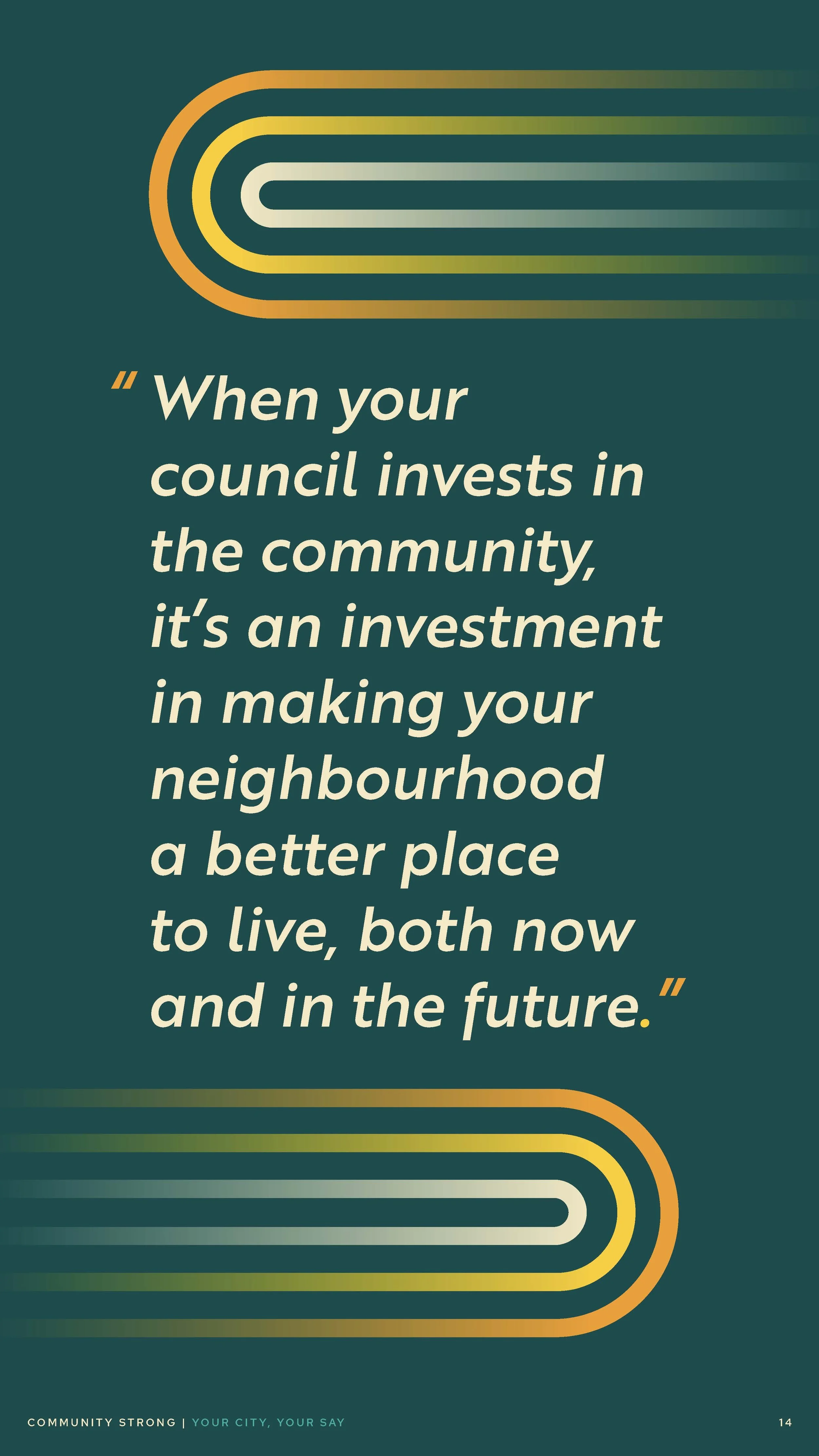 Community Strong Digital Brochure: Your City, Your Say (Page 14)