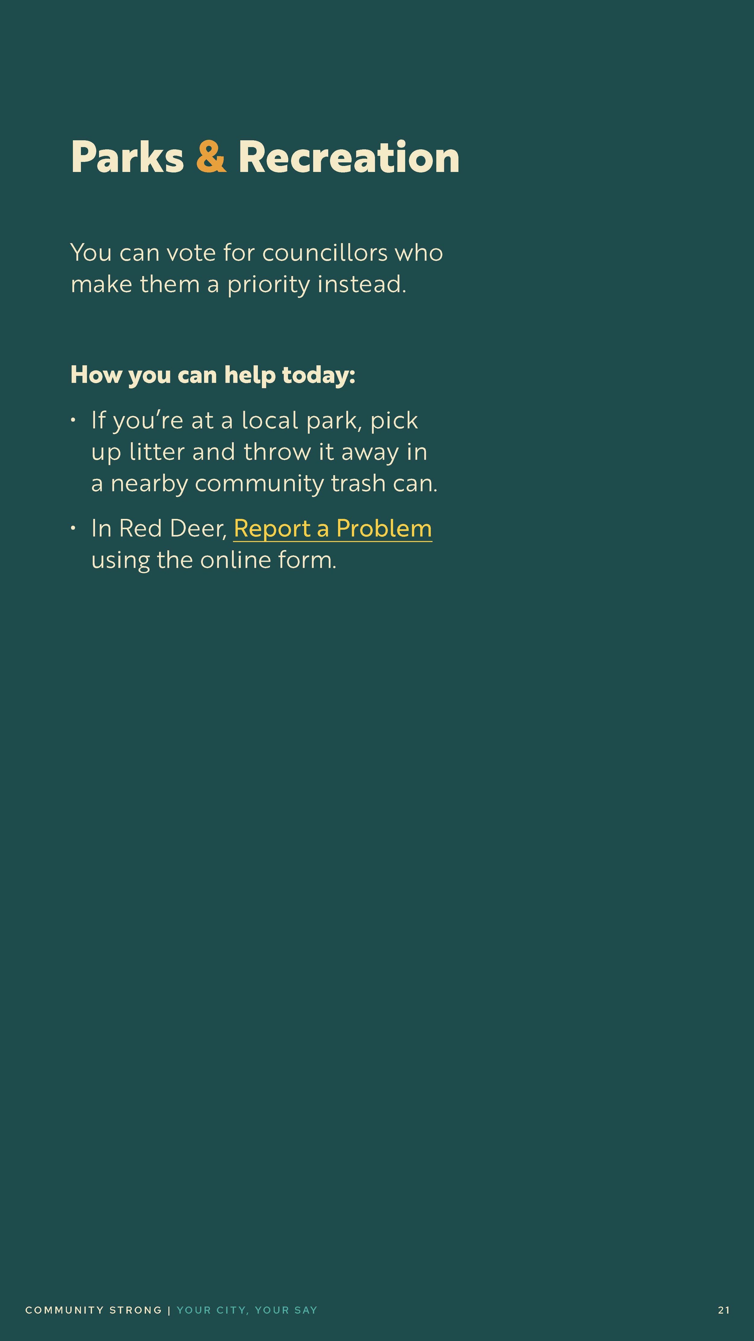 Community Strong Digital Brochure: Your City, Your Say (Page 21)
