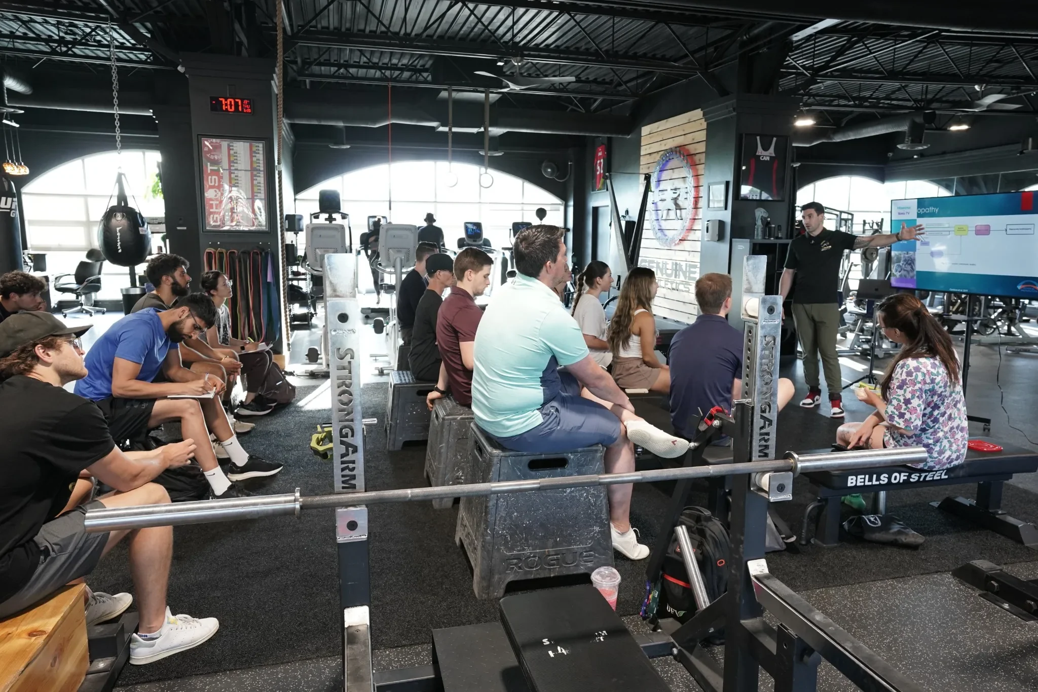 Clinician education session led by Jeff Rolland at Genuine Athletics and Rehabilitation.