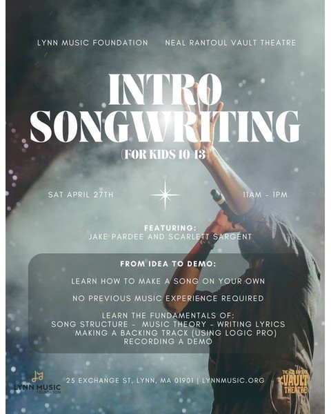 Songwriting is a powerful form of self-expression and storytelling that transcends boundaries of culture, language, and time. In our &quot;Intro Songwriting&quot; workshop series, participants will embark on a journey to explore the art of crafting m