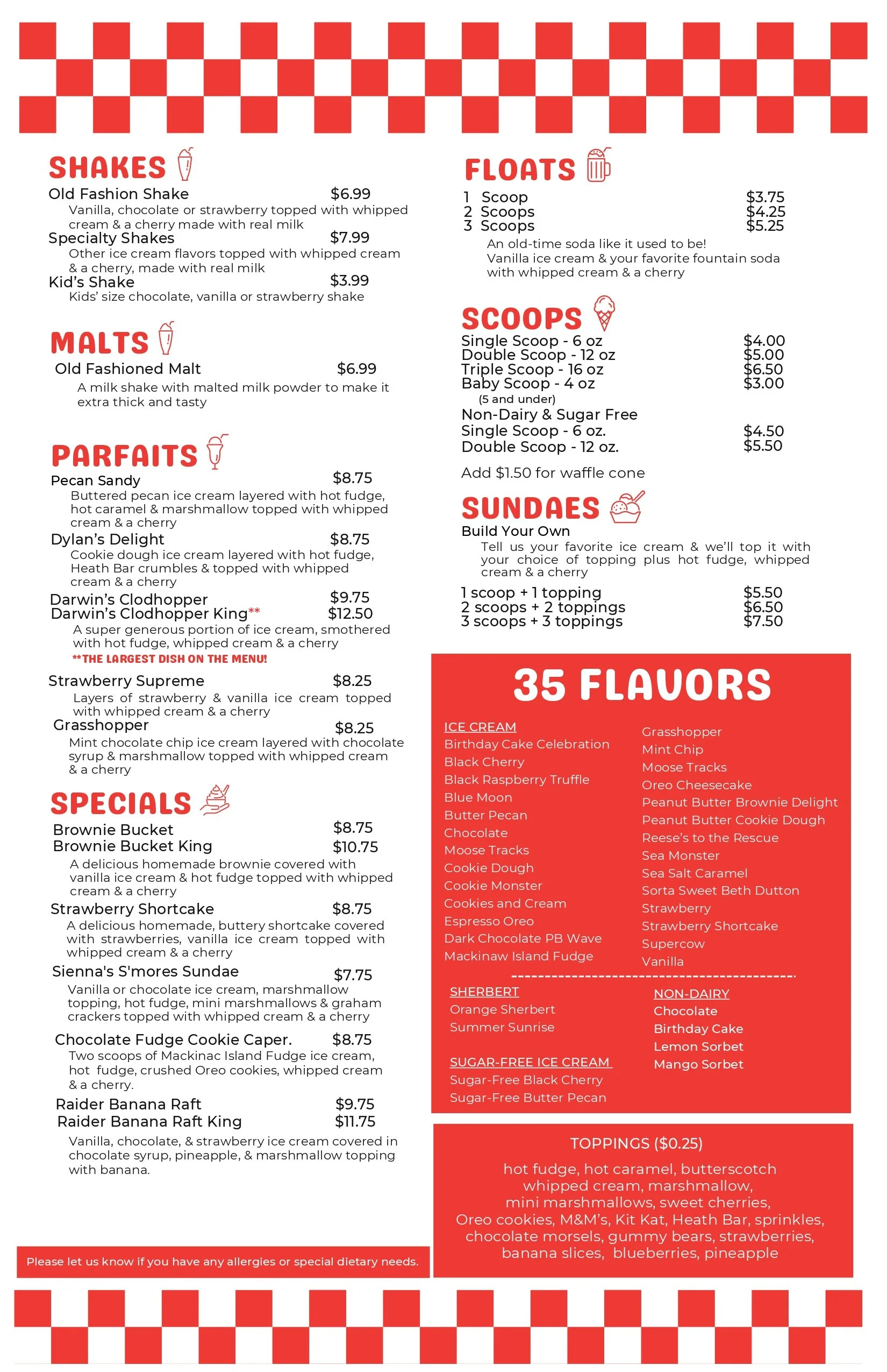 MENU — The Hayloft