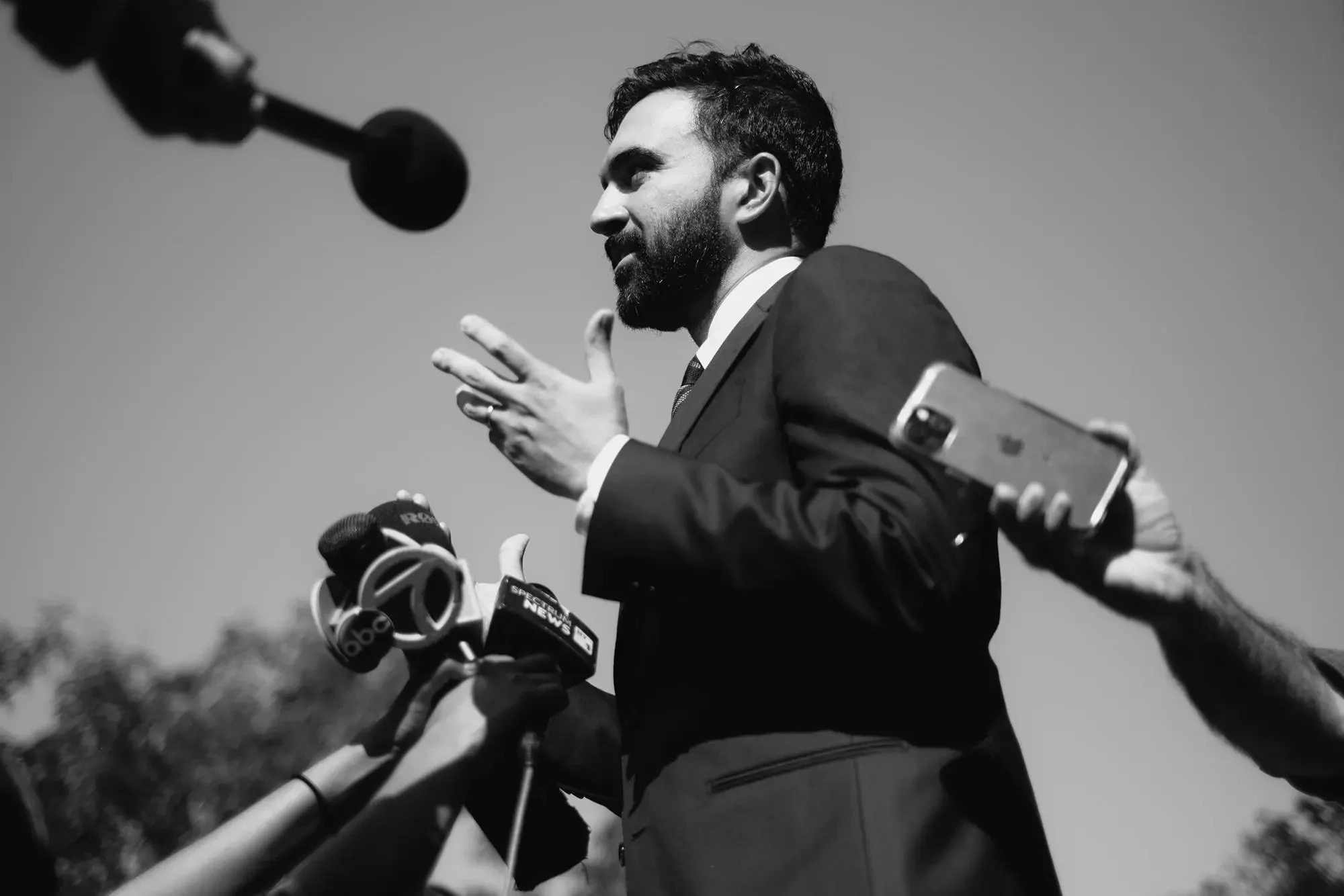 Zohran Mamdani speaking in Harlem