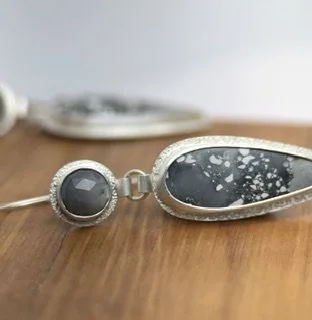 Sea Smoke earrings side lying flat on wood KFinn Desings.jpeg