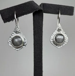 Mini Opulence Earrings- Silver Sapphire on stand.jpeg