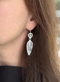 One-of-a-kind sterling silver gemstone earrings by KFinn Designs