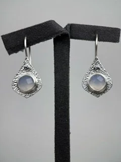 Mini Opulence Earrings-Blue Chalcedony on stand.jpeg