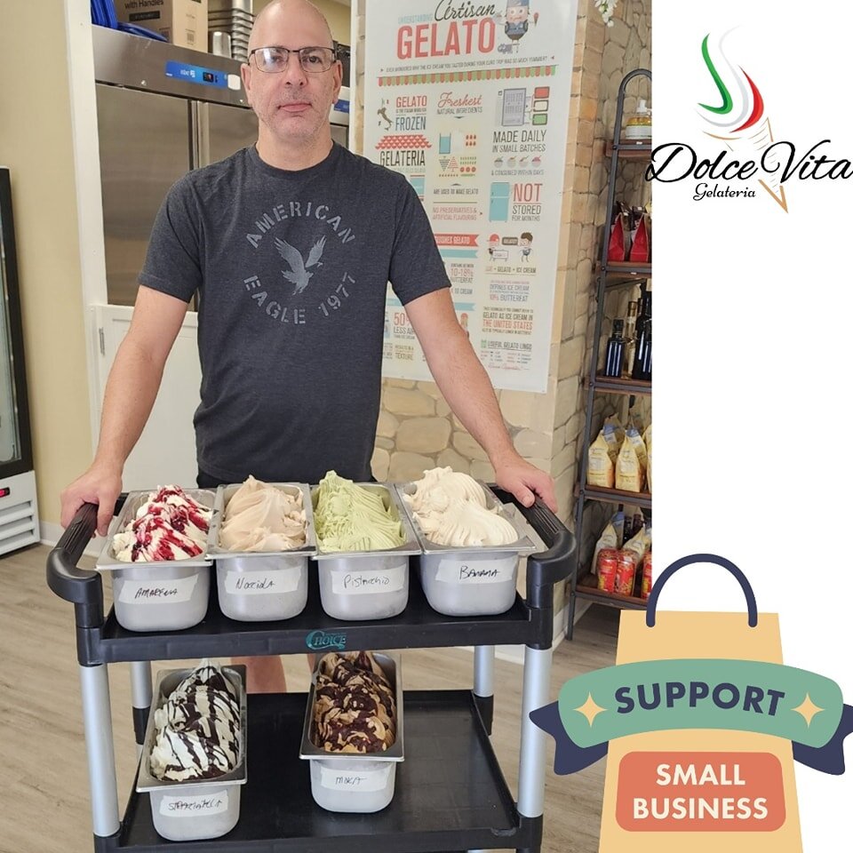 Come celebrate Small business Saturday with us at Dolce Vita!!Gift cards and cookies!! Offer 20% off all marketplace items! Enjoy some artisan gelato.Open from 3:30-9:30 today!
