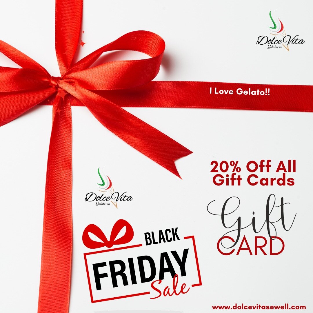 Black Friday deal 20% Off All Gift Cards today