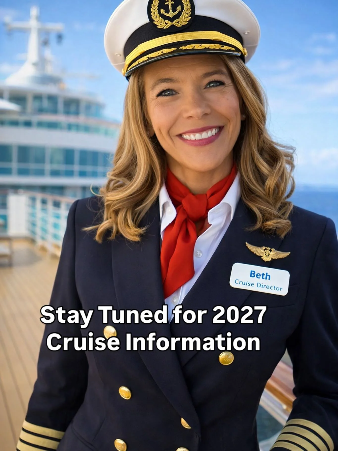✨ Meet Beth &mdash; our Friend-Extraordinaire turned Cruise Director! ✨

While we&rsquo;re still finalizing all the details, we&rsquo;ve officially narrowed things down&mdash;and we couldn&rsquo;t wait to introduce you to Beth. She has supported Earl