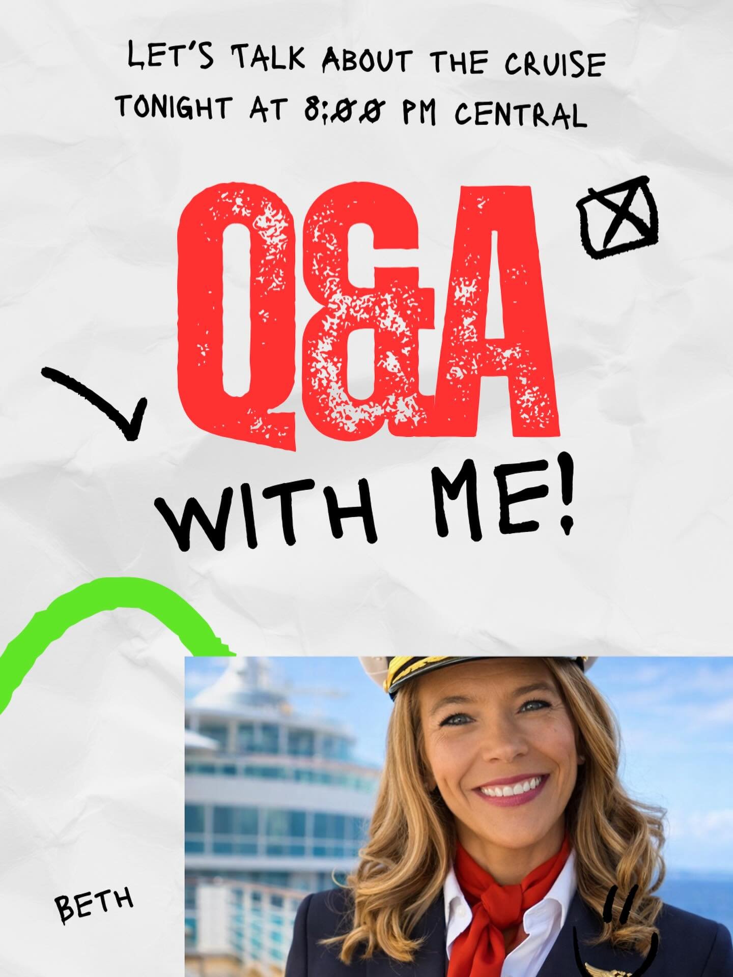 Join Beth and Debbie tonight at 8 pm on Facebook live as we talk about the cruise in 2027.